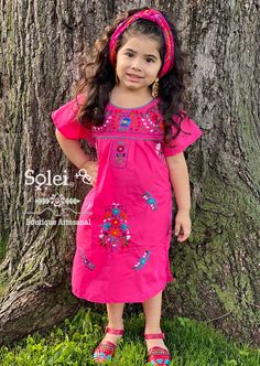 This Beautiful Girls Mexican Dress is perfect for a birthday party or special event. This Embroidered Children's Dress comes with a Matching Mommy and Me Option Found here: https://www.etsy.com/es/listing/861815689/vestido-mexicano-mami-y-yo-vestido?ref=listing_published_alert Mexican Fiesta Party Outfit, Mexican Dresses For Kids, Kids Traditional Dress, Traditional Floral Embroidered Dress For Cinco De Mayo, Traditional Floral Embroidered Dress For Fiesta, Traditional Embroidered Cotton Dress For Fiesta, Childs Mexican Dress, Baby Mexican Dress, Hand Embroidered Tunics