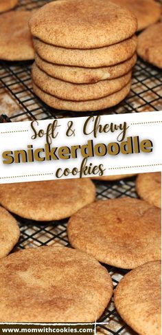 soft and chewy snickkerboodlele cookies on a cooling rack