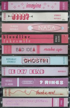 a stack of cassettes sitting on top of each other