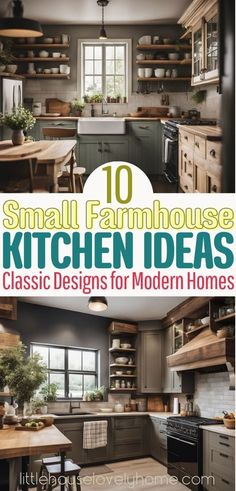 the cover of small farmhouse kitchen ideas