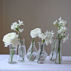 Set Of Six Glass Vases With Gold Rim By The Wedding Of My Dreams | notonthehighstreet.com Small Vases With Flowers, Bud Vases Wedding, Gold Wedding Centerpieces, Wedding Vase Centerpieces, Clear Vases, Glass Centerpieces, Wedding Vases, Clear Glass Vases, Wedding Table Decorations