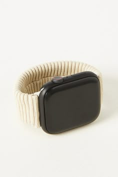 This knit watch band brings a stylish and comfortable flourish to your everyday accessories. | Knit Apple Watch Band by Sonix in Beige, Women's, Polyester/Nylon/Elastane at Anthropologie Black Apple Watch Style Women, Aesthetic Apple Watch Bands, Fall Accessories 2024, I Watch Bands For Women, Accessories Collage, Cute Apple Watch Bands, Birthday Haul, Apple Watch Bands Fashion, Apple Watch Wristbands