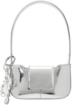 Justine Clenquet - Silver Dylan Bag Formal Crossbody Shoulder Bag With Silver-tone Logo Plaque, Modern Shoulder Bag With Silver-tone Logo Plaque, Chic Top Handle Bag With Silver-tone Logo Plaque, Modern Metallic Bag With Silver-tone Logo Plaque, Modern Evening Shoulder Bag With Silver-tone Logo, Silver Shoulder Bag With Top Handle And Silver-tone Logo, Modern Silver Shoulder Bag With Silver-tone Logo Plaque, Silver Shoulder Bag With Silver-tone Logo For Formal Occasions, Silver Shoulder Bag With Silver-tone Logo For Formal Events