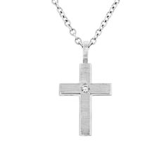 Large Latin Cross in 18K White Gold - Perfect Gift for Christian Holidays | Size B White Gold Cross Necklace, Christian Holidays, Gold Cross Necklace, Gold Cross