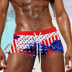 Season:Summer,Spring; Fabric:Spandex,Polyester; Gender:Men's; Style:Designer,Fashion; Elasticity:Micro-elastic; Occasion:Holiday,Beach,Swimming Pool,Surfing; Fit Type:Regular Fit; Function:Breathable,Soft; Waistline:Mid Waist; Pattern:American Flag,Flag,National Flag; Design:Pocket,Drawstring,Elastic Waist,3D Print; Brand:OUKU; Pants Type:Swim Shorts,Boxer Swim Shorts,Swim Trunks,Shorts; Fly Type:Drawstring,Elasticity; Front page:FF; Listing Date:06/20/2024; Production mode:External procurement; Pants Length:Short; Print Type:3D Print Summer Sports Short Boxer Briefs, White Boxer Briefs For Sports In Summer, White Boxer Briefs For Summer Sports, White Boxer Briefs With Built-in Shorts For Beach, Stretch Boxer Briefs For Beach Vacation, Summer Fitted Boxer Briefs, Stretch Shorts For Beach Party, Brief Beach Shorts For Summer, Summer Sports Swim Trunks Brief