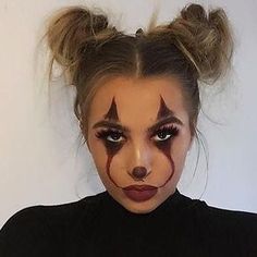 Pelottava Halloween, Maquillage Halloween Simple, Halloween Makeup Clown, Halloweenský Makeup, Halloween Make-up Looks, Holloween Makeup, Cute Halloween Makeup, Halloween Makeup Pretty, Halloween Costumes For 3