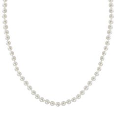 This 10k gold freshwater cultured pearl necklace adds timeless style to any ensemble. Comes in a gift box. Click on this JEWELRY & WATCHES GUIDE to learn about fit, styles, materials and more! Necklace Details: Length: 18 in. Clasp: lobster-claw Metal: 10k gold Cultured Pearl Details: Type: freshwater Shape: round Size: 5-5.5 mm Color: white Gemstones may have been treated to enhance their appearance. Special care may be required. Please visit our Gemstone Treatment & Special Care Guide for more White Gemstones, Box Necklace, Minimal Accessories, Pearl Details, Cultured Pearl Necklace, Spring Fashion Trends, Pearl Strands, Freshwater Cultured Pearls, Cultured Pearls