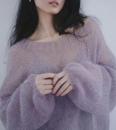 Puff Sleeved Mesh Knit Sweater Mesh Knit Sweater, Purple Y2k, Summer Layers, Y2k Sweater, Women Sweaters Winter, Korean Clothing, Summer Sweaters, Aesthetic Look, Purple Sweater