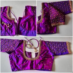 Purple pink double shade kanchipuram silk blouse with beautiful hand emb (aari ) done with golden beads and stones. It can be customized to any colour and size. Pl leave a msg for customization. Product colour may slightly vary due to photographic lighting sources or your device settings. For customization i will send you the measurement chart which you can fill and send it back to me . I ship to all places except germany. Purple Colour Blouse Aari Work, Purple Aari Work Blouse Designs, Golden Colour Blouse Aari Work Design, Pink Colour Aari Work Blouse Designs, Gold Art Silk Choli With Dabka Work, Traditional Purple Dola Silk Wear With Dabka Work, Purple Zari Work Blouse Piece For Puja, Purple Resham Embroidery Blouse For Puja, Purple Blouse Piece With Resham Embroidery For Puja