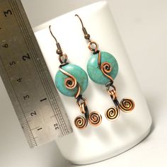 These wire wrapped turquoise earrings, you are holding was made by hand especially for you. This piece is part of my new semi-precious gemstone fashion collection. These Copper Turquoise Earrings are simply stunning and perfect for livening up an everyday outfit. I can offer matching turquoise necklace. https://www.etsy.com/listing/116083545/turquoise-necklace-turquoise-jewelry?ref=shop_home_feat_3&pro=1&frs=1 For this wire wrapped turquoise earrings I've used copper wires. I have oxidiz Handmade Copper Wire Wrap Earrings As Gift, Adjustable Wire Bohemian Earrings, Bohemian Hand Wrapped Wire Earrings, Adjustable Bohemian Wire Earrings, Bohemian Hand-wrapped Wire Earrings, Bohemian Wire Wrapped Wrap Earrings Gift, Handmade Copper Wire Drop Earrings, Handmade Copper Wire Wrap Drop Earrings, Bohemian Wire Wrapped Earrings