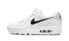 WMNS Air Max 90 White / Black Modern White Nike Air Max For Streetwear, Modern White Nike Air Max For Sports, Womens Air Max 90, White Black Shoes, Air Max 90 Women, High Heel Sneakers, Air Jordan Sneakers, Cute Nikes, Stadium Goods