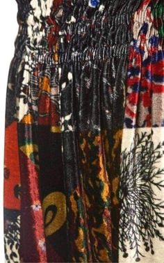 Chloé printed velvet maxi skirt.A patchwork of mixed-print velvet panels adds lush detail to this fluid maxi skirt, cinched with a smocked waist. Frilled elasticated waist for a pleated effect. Two side slit pockets. Allover patchwork panels. Long back slit. Slip-on style Black chiffon lining. About 45" long Composition: 82% viscose, 18% silk;Lining: 70% acetate, 30% silkDry clean Made in France Velvet Maxi Skirt, Velvet Patchwork, Printed Velvet, Maxi Rok, Velvet Maxi, Black Chiffon, Skirts Online, Soho, Tie Dye Skirt