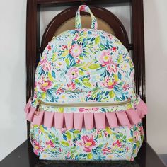 17*13.5*5 24.5.8 in stock no moq Green Backpacks, Toddler Backpack, Kids' Bag, Kids Boutique Clothing, Back Bag, Flower Bag, Flower Girl Gifts, Kids Boutique, Pink Ruffle