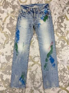 30x33 Distressed Blue Vintage Japanese Painter Jeans Denim- JN3604 Size: 30 Actual measurement (inches): Waist - 30 Front Rise - 9.5 Hips - 40 Thigh - 11 Knee - 8 Leg Opening - 15 Inseam - 33 Outseam - 43 Material : Cotton    #JN3604 Fitted Pre-washed Blue Jeans, Pre-washed Straight Leg Denim Blue Jeans, Pre-washed Recycled Denim Blue Jeans, Washed Denim Blue Recycled Denim Jeans, Washed Denim Blue Recycled Jeans, Washed Recycled Denim Jeans, Washed Denim Blue Jeans In Recycled Material, Blue Washed Recycled Denim Jeans, Faded Distressed Jeans For Spring