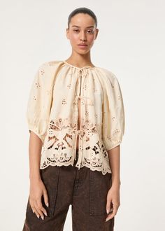 Feminine Tops, Lace Shirts, Emb Designs, Feminine Top, Summer 2025, Fall 24, The Balance, Mens Style, Swimwear Cover Ups