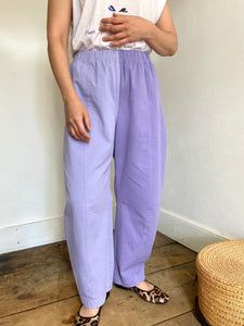 JANUS COLORBLOCK PANTS FOR WOMEN IN LAVENDER MIX | Verity & Daughters Colourful Wardrobe, Lavender Pants, Colorblock Pants, Colorful Wardrobe, 130 Lbs, Purple Lavender, Dresses Pants, Japanese Fabric, Ankle Pants