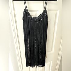 Great Condition Black Sequin And Fringe Dress. Size 6 But Can Fit 4-6. Few Beads Missing But Not Noticeable. Brand: Vintage Jeannette For St. Martin Sequin Fringe Dress, 20’s Style, 20s Dresses, 20s Fashion, St Martin, Dream Style, Fringe Dress, Dresses Black, Black Sequins