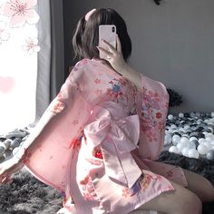 Pink Kimono With Kimono Sleeves For Tea Ceremony, Pink Kimono For Tea Ceremony, Japanese Cherry Blossoms, Mouse Print, Japanese Cherry Blossom, Print Kimonos, Japanese Kimono, New Instagram, Kawaii Fashion