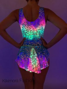 Rainbow Leotard costume for dancers circus performers. Glow festival outfit gogo dancer .Top quality print lycra, soft and 4 way stretch with silver shiny design.Leotard with half skirt and hand accessories (like on other similar leotards) Have a questions? contact me via messaging system , I respond almost right the way:) Pick your size using this basic scale or message me with measurements 👇XS:Bust: 76-80 cm / 29,9”-31,5”Waist: 58-62 cm / 22,8” - 24,4” Hips: 76-80 cm / 29,9”-31,5”S:Bust: 82-8 Rave Party Fitted Swimwear, Fitted Rave Party Swimwear, Pink Rave Swimwear For Party, Rave Swimwear With Stretch For Party, Fitted Halloween Party Swimwear, Stretch Rave Swimwear For Party, Fitted Disco Swimwear For Club, Rave Style Stretch Swimwear For Party, Disco Style Fitted Swimwear For Club