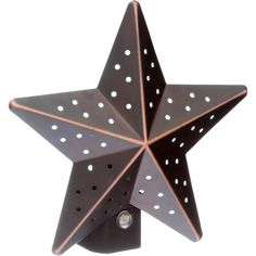 a metal star shaped object with holes on it