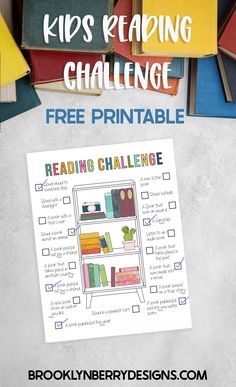 bookshelf reading challenge for kids with free printables