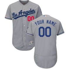 Men's Los Angeles Dodgers Majestic Road Gray Flex Base Authentic Collection Custom Jersey Corey Seager, Los Angles, Team Jersey, Custom Jerseys, You Rock, Los Angeles Dodgers, Moisture Wicking Fabric, Favorite Team, Free Shopping