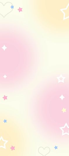 a pink and yellow background with white stars