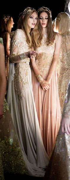 Backstage at Elie Saab HC F/W 2015-2016 , lace , embembroidery , graceful gowns , elvish , gorgeous dresses Ellie Saab, Couture Mode, Gorgeous Gowns, Elie Saab, Long Dresses, Beautiful Gowns, Dream Dress, Wedding Gown, Couture Fashion