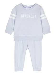 baby blue cotton blend jersey texture Top: crew neck logo print to the front side stripe detailing long sleeves ribbed cuffs felted lining rear press-stud fastening Bottom: elasticated waistband number print to the front elasticated ankles felted lining drawstring fastening Dress With Jean Jacket, Baby Boy Accessories, Self Portrait Dress, Gucci Kids, Dolce And Gabbana Kids, Kenzo Kids, Italian Outfits, Kids Logo, Stella Mccartney Kids