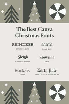 the best canvas christmas fonts for photoshopping and web design - infographic