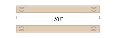 a pair of wooden shelf brackets with the numbers 30 and 30 on each one side