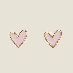 Pink Sweetheart Studs - Lightweight Enamel Earrings – Nickel & Suede Nickel And Suede, Popular Earrings, Preppy Jewelry, Gold Ring Stack, Birthday List, Pink Enamel, Heart Studs, Heart Earrings Studs, Dream Jewelry