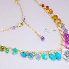 Rainbow Gemstone Necklace Rainbow Necklace Semi Precious Gemstone Necklace Multi Gemstone Drop Necklace Statement Colorful Necklace Gold 14K (35393 - 6) Multicolor Fine Jewelry Gemstones For Jewelry Making, Fine Jewelry Multicolor Gemstones For Jewelry Making, Multicolor Fine Gemstones For Jewelry Making, Multicolor Briolette Gemstones For Gifts, Multicolor Briolette Gemstones As A Gift, Elegant Handmade Colorful Necklaces, Elegant Colorful Handmade Necklace, Rainbow Gemstone Accents Jewelry For Jewelry Making, Fine Jewelry With Multicolor Briolette Gemstones