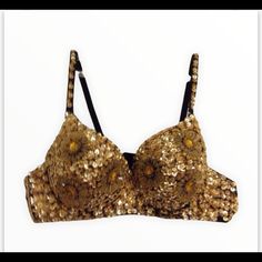 Stunning Sequins Gold Color Padded Bra- Size 26"-35" A/C Cup Straps Are Removable And Adjustable. Brand New Came In Its Own Plastic Bag Without Tag. Color Pad, C Cup, Gold Sequins, Padded Bra, Padded Bras, Bra Sizes, Plastic Bag, Gold Color, Womens Tops