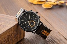 ⭐ High-Quality Wood and Stainless Steel Watch ⭐ Stainless Steel Watch back ⭐ Professional Engraving Services ⭐ Fast Standard Shipping, Best Christmas Gift for Him ✅ Custom Engraved Wood Watch for Men, this wood casual watch can be engraved your personalized messages on the watch back. ✅ Accurate Japanese Quartz Movement. Japan Miyota Quartz movement to guarantee accurate time, the original battery that can last more than 2 years. ✅ Perfect Engraving. We'll laser engrave your custom messages on t Chronograph Watch Accessories With Round Dial, Gift Chronograph Watch With Round Dial And Subdials, Brown Chronograph Watch With Round Dial As Gift, Brown Chronometer Watch As Gift, Automatic Chronograph Watch As A Gift, Stainless Steel Chronometer Watches As Gift, Black Chronograph Watch With Chronometer As A Gift, Chronograph Watch With Subdials For Gift, Leather Chronometer Watch For Anniversary