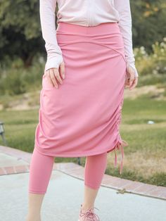 The Pink Athletic Skirt is the newest addition to our athletic wear lineup with our new 4-way stretch premium fabric that holds you in and won't slide down when you move. Christian Modest Outfits, Modest Workout Clothes, Modest Workout, Nurse Dress Uniform, Modest Activewear, Skirt Inspiration, Cute Modest Outfits, Athletic Skirt, Modest Skirts