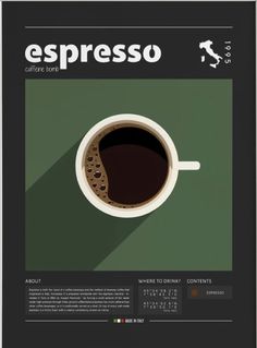 a cup of coffee with the word espresso on it