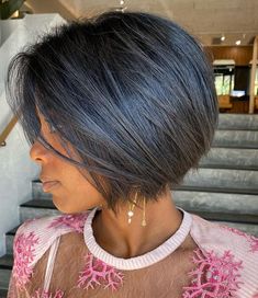 Short Stacked Bob for Black Hair Medium Stacked Haircuts, Back Of Bob Haircut, Bob Haircut Back View, Neck Length Hair, Short Stacked Haircuts, Haircut 2023, Angled Bob Haircuts, Face Ideas, Stacked Haircuts