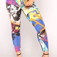 Listed As The Editorial Blazer Set On The Fashion Nova Website. These Leggings Originally Came With A Blazer. I’ve Decided To Keep The Blazer. These Leggings Are Sold Out On Their Website, And Are Extremely Rare And Hard To Find. These Leggings Are Not Lined And Are More On The Thinner Side. The Graphics Are Slightly Different Than The Stock Photo. Multicolored. Printed Graphics. Such A Statement Piece! Made With Soft And Stretchy Fabric. New Without Tags (Nwot). Unpackaged But Brand New. These Multicolor Graphic Print Pants For Spring, Multicolor Graphic Print Pants For Summer, Summer Graphic Print Multicolor Pants, Spring Multicolor Abstract Print Bottoms, Bold Multicolor Spring Pants, Casual Blue Bottoms With Vibrant Print, Casual Multicolor Bottoms With Abstract Print, Casual Multicolor Abstract Print Bottoms, Bold Blue Bottoms For Summer