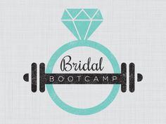 the bridal boot camp logo with a diamond in it's center and two dumbs on each side