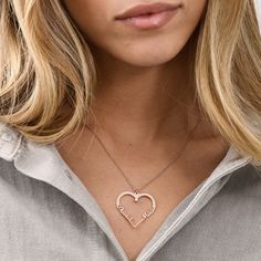 "Customized Diamond Detailed Jewelry Gift for Her: Engraved Heart Shaped Two Names Pendant Necklace. The perfect gift for girlfriend, wife, mom, grandma, sister, best friend, or your loved ones. ★ INFO ABOUT THIS ITEM: Material: Sterling Silver 925 / 18K Gold Plated Sterling Silver 925 / 18K Rose Gold Plated Sterling Silver 925 / 18K Gold Vermeil Plated Sterling Silver 925 Thickness: 1.1mm / 0.04\" Height of pendant: 29.21mm x 29.72mm / 1.15\" x 1.17\" Stone Type(s): Diamond Total Carat Weight: Personalized Heart-shaped Meaningful Jewelry, Meaningful Heart-shaped Personalized Jewelry, Anniversary Rose Gold Heart Beads Necklace, Heart Shaped Jewelry For Best Friend, Heart Charm Jewelry For Best Friend Gift, Mother's Day Heart Cut Jewelry With Heart Beads, Rose Gold Heart Necklace With Birthstone For Mom, Heart Pendant Jewelry For Best Friend Gift, Personalized Heart Jewelry For Valentine's Day