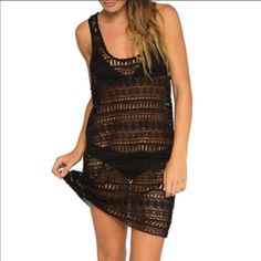 Size Medium But Will Fit Small Or Medium! Black Mini Dress For Beach Cover-up, Black Mini Beach Dress, Black Mini Dress For Beachwear, Black Beachwear Mini Dress, Black Mini Dress For Festival, Black Mini Length Summer Beach Dress, Black Mini Beach Dress For Summer, Black Mini Beachwear Dress, Summer Black Mini-length Beach Dress