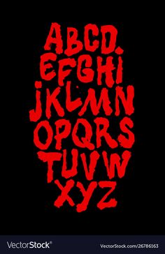 red graffiti font on black background