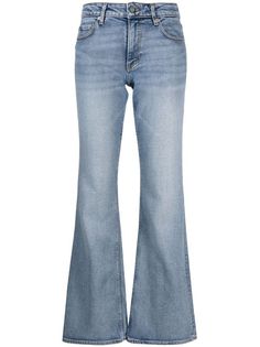 GANNI Iry Flared Jeans - Farfetch Farfetch Jeans, Light Flare Jeans, Low Raise Jeans, Light Blue Flare Jeans, Jeans Png, Fall Thrift, Blue Flared Jeans, Pretty Pants, Jeans Flared