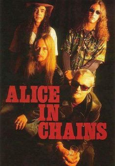 the poster for ace in chains shows three men with long hair and sunglasses on their heads