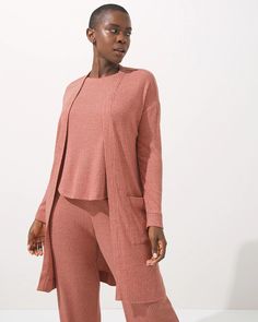 Brushed Cozy Rib Duster - Shop New Arrivals in Women's Sleepwear - Pajama Sets, Separates & More - Soma Classy Loungewear, Lounge Sets For Women, Matching Loungewear Set, Ribbed Lounge Set, Cozy Sleepwear, Cozy Pajamas, Soma Intimates, Women's Sleepwear, Cuddl Duds