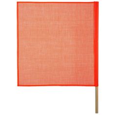 an orange mesh screen on a wooden stick against a white background with clippings