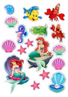 the little mermaid stickers are all different shapes and sizes, but one is not