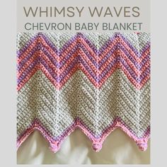 the chevron baby blanket is made with yarn