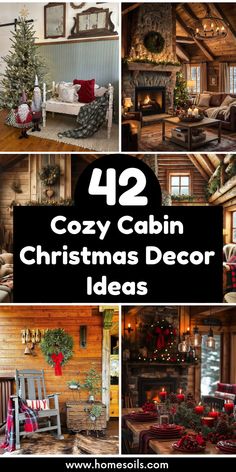 cozy cabin christmas decor ideas with text overlay